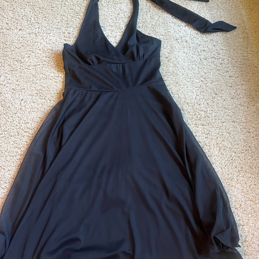 Chic Black Backless Halter Dress
